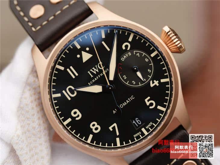 빅 파일럿 오토매틱 헤리티지 로즈골드 블랙 다이얼 레더 스트랩 / YL IW501004 / 46mm / 크기 46mm , cal.52850 무브먼트