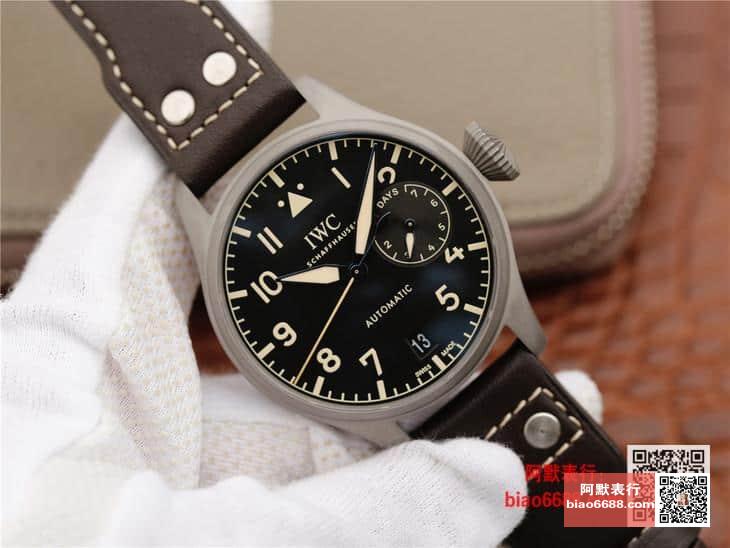 빅 파일럿 오토매틱 헤리티지 스틸 블랙 다이얼 레더 스트랩 / YL IW501004 / 46mm / 크기 46mm , cal.52850 무브먼트