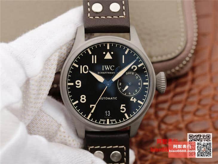 빅 파일럿 오토매틱 헤리티지 스틸 블랙 다이얼 레더 스트랩 / YL IW501004 / 46mm / 크기 46mm , cal.52850 무브먼트