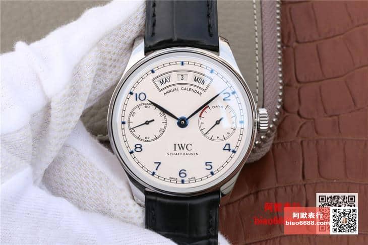 포르투기저 애뉴얼 캘린더 칼리버 화이트 다이얼 레더 스트랩 / YL IW503501 / 44.2mm / 크기 44.2mm 두께 15.3mm , IWC 52850 무브먼트