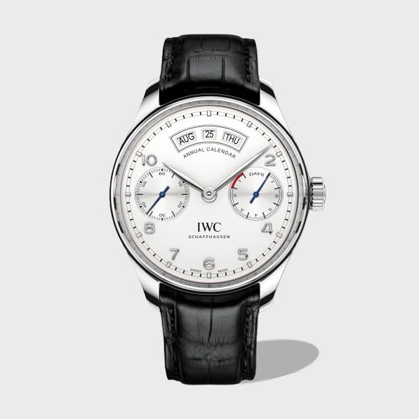포르투기저 애뉴얼 캘린더 칼리버 화이트 다이얼 레더 스트랩 / YL IW503501 / 44.2mm / 크기 44.2mm 두께 15.3mm , IWC 52850 무브먼트