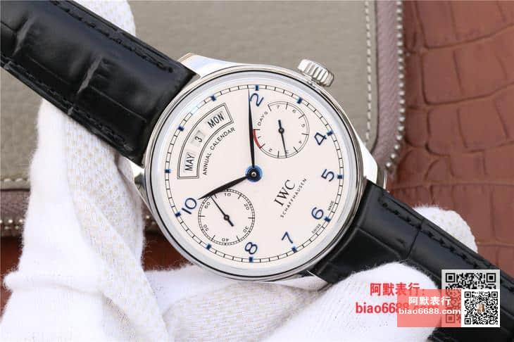 포르투기저 애뉴얼 캘린더 칼리버 화이트 다이얼 레더 스트랩 / YL IW503501 / 44.2mm / 크기 44.2mm 두께 15.3mm , IWC 52850 무브먼트