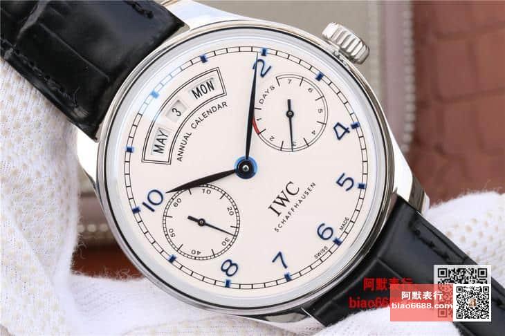 포르투기저 애뉴얼 캘린더 칼리버 화이트 다이얼 레더 스트랩 / YL IW503501 / 44.2mm / 크기 44.2mm 두께 15.3mm , IWC 52850 무브먼트