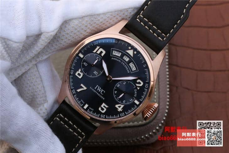 빅 파일럿 애뉴얼 캘린더 로즈골드 블루 다이얼 레더 스트랩 / YL IW502701 / 46mm / 크기 46mm 두께 15mm Cal.6611 무브먼트