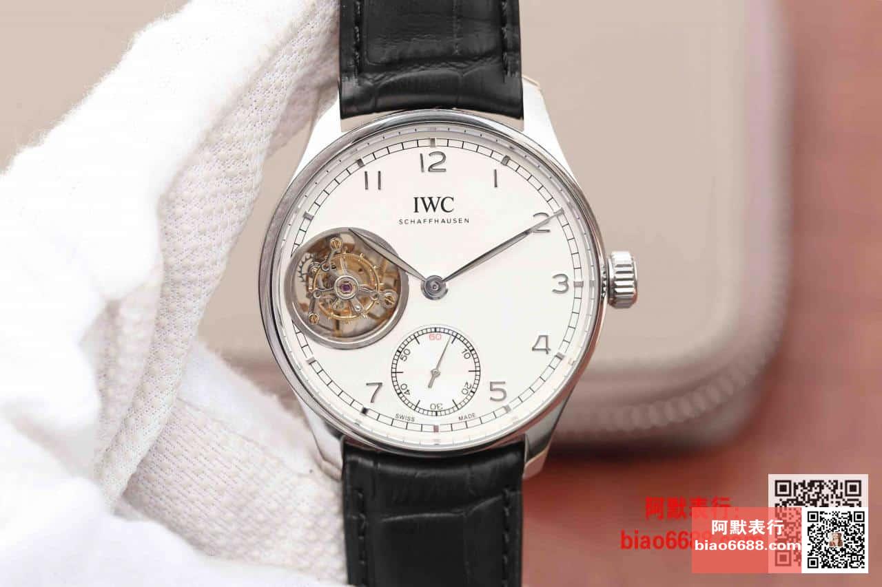 포르투기저 투르비옹 오토매틱 스틸 화이트 다이얼 레더 스트랩 / AZ IW504202 / 42mm / 크기 42mm Cal.5255 무브