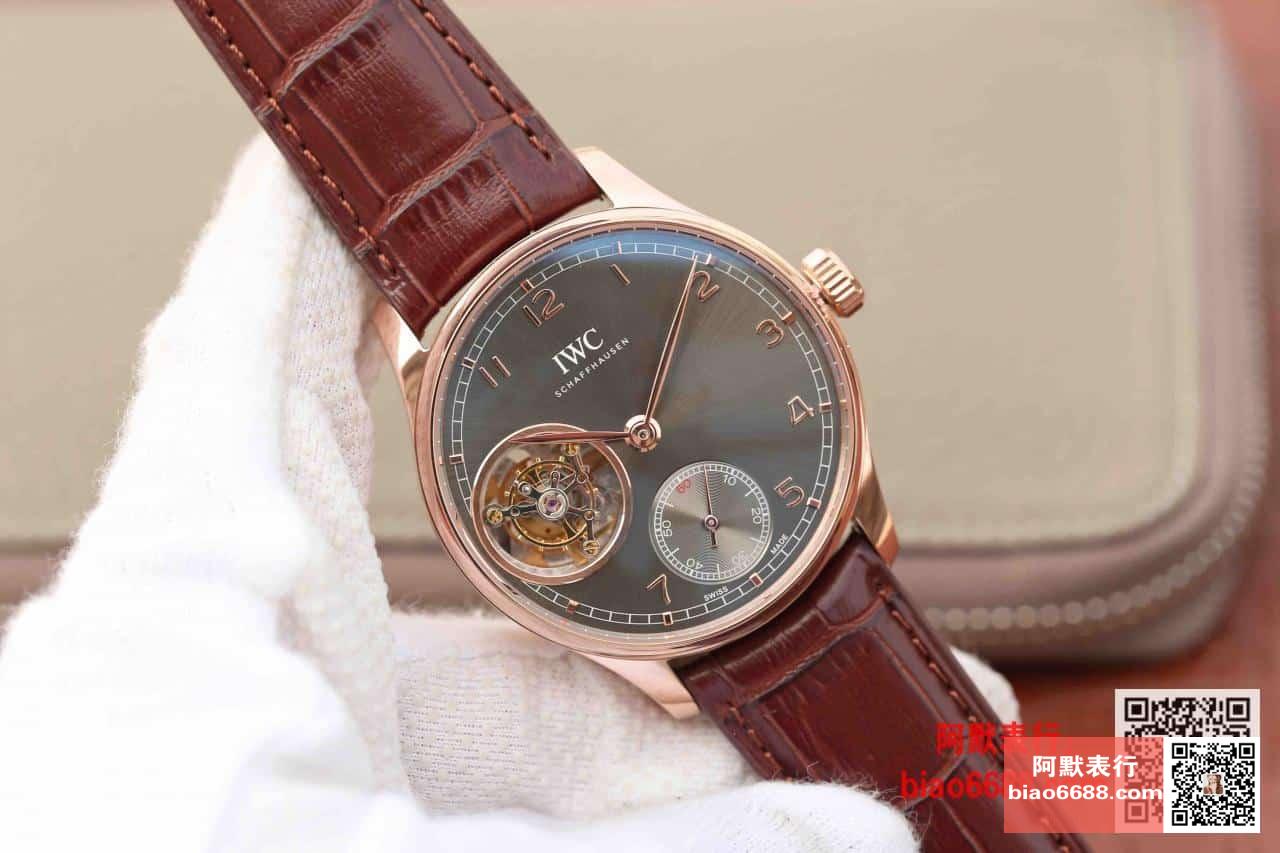 포르투기저 투르비옹 오토매틱 로즈골드 그레이 다이얼 레더 스트랩 / AZ IW546302 / 42mm / 크기 42mm Cal.5255 무브
