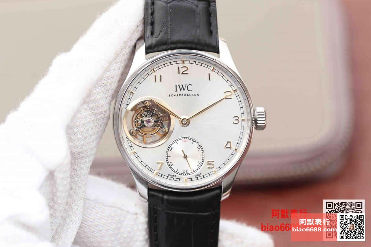 포르투기저 투르비옹 오토매틱 스틸 화이트/로즈골드 다이얼 레더 스트랩 / AZ IW546302 / 42mm / 크기 42mm Cal.5255 무브