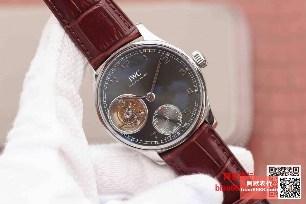 포르투기저 투르비옹 오토매틱 스틸 그레이 다이얼 레더 스트랩 / AZ IW546302 / 42mm / 크기 42mm Cal.5255 무브먼트