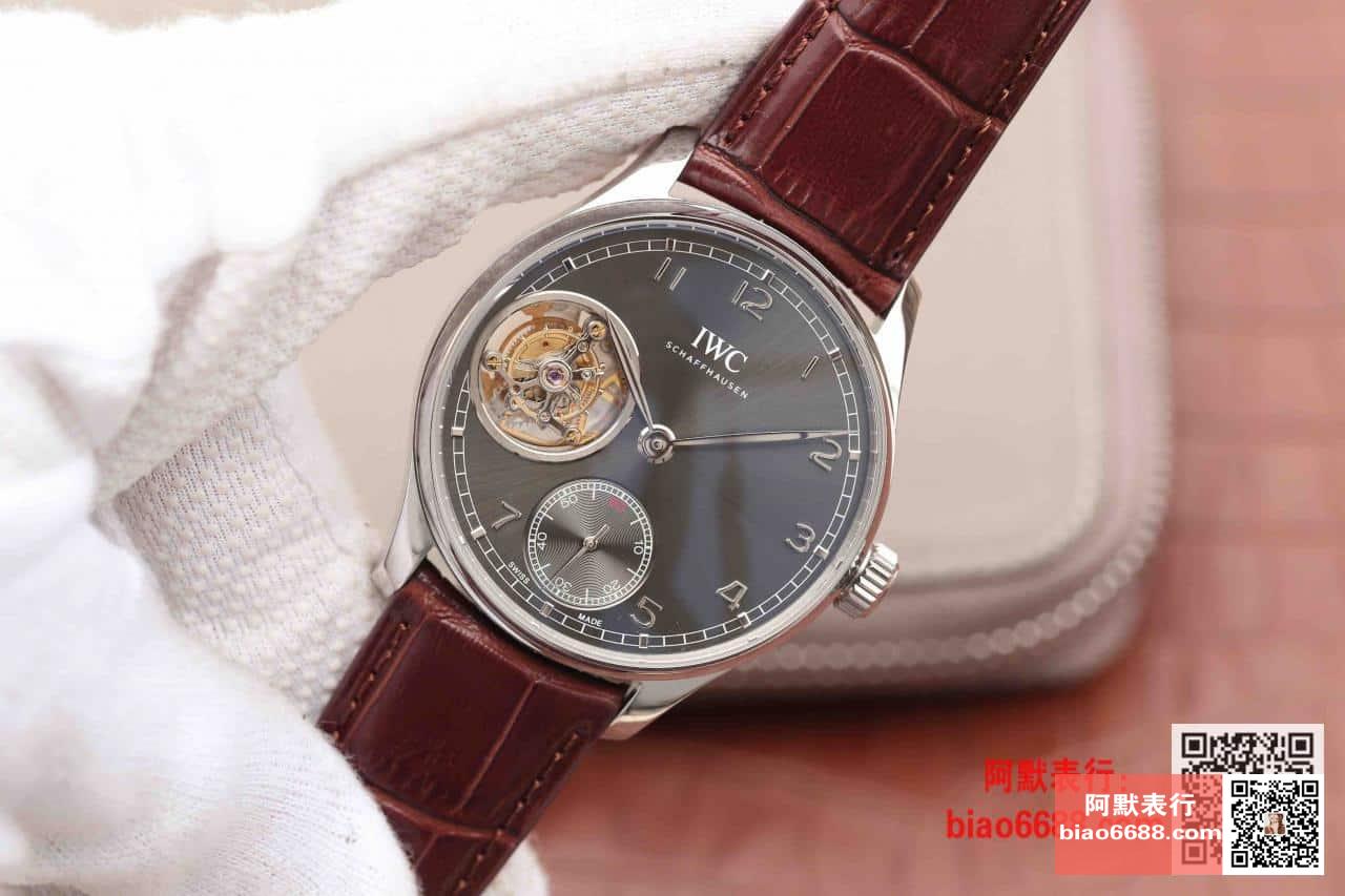 포르투기저 투르비옹 오토매틱 스틸 그레이 다이얼 레더 스트랩 / AZ IW546302 / 42mm / 크기 42mm Cal.5255 무브먼트