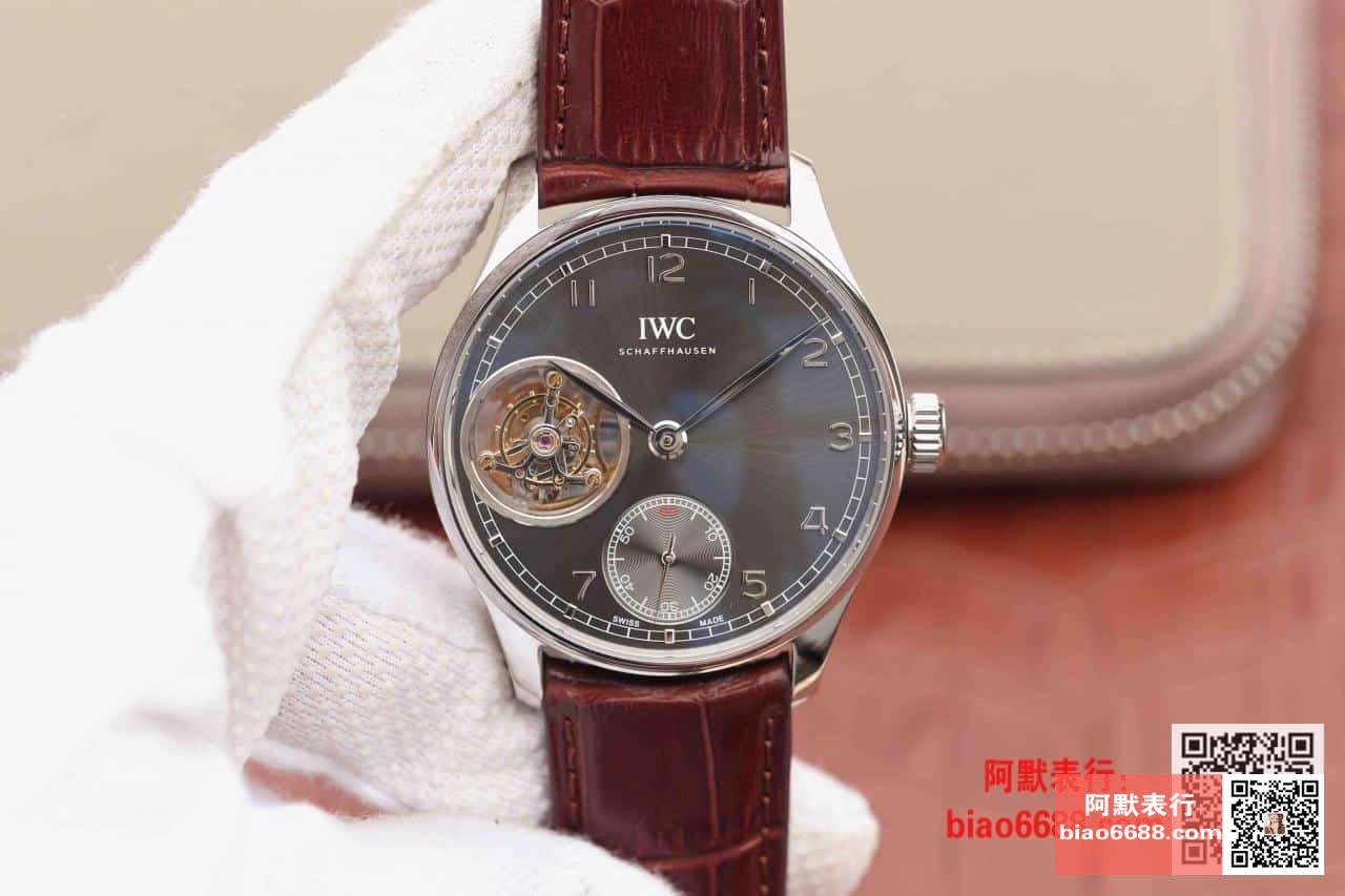포르투기저 투르비옹 오토매틱 스틸 그레이 다이얼 레더 스트랩 / AZ IW546302 / 42mm / 크기 42mm Cal.5255 무브먼트