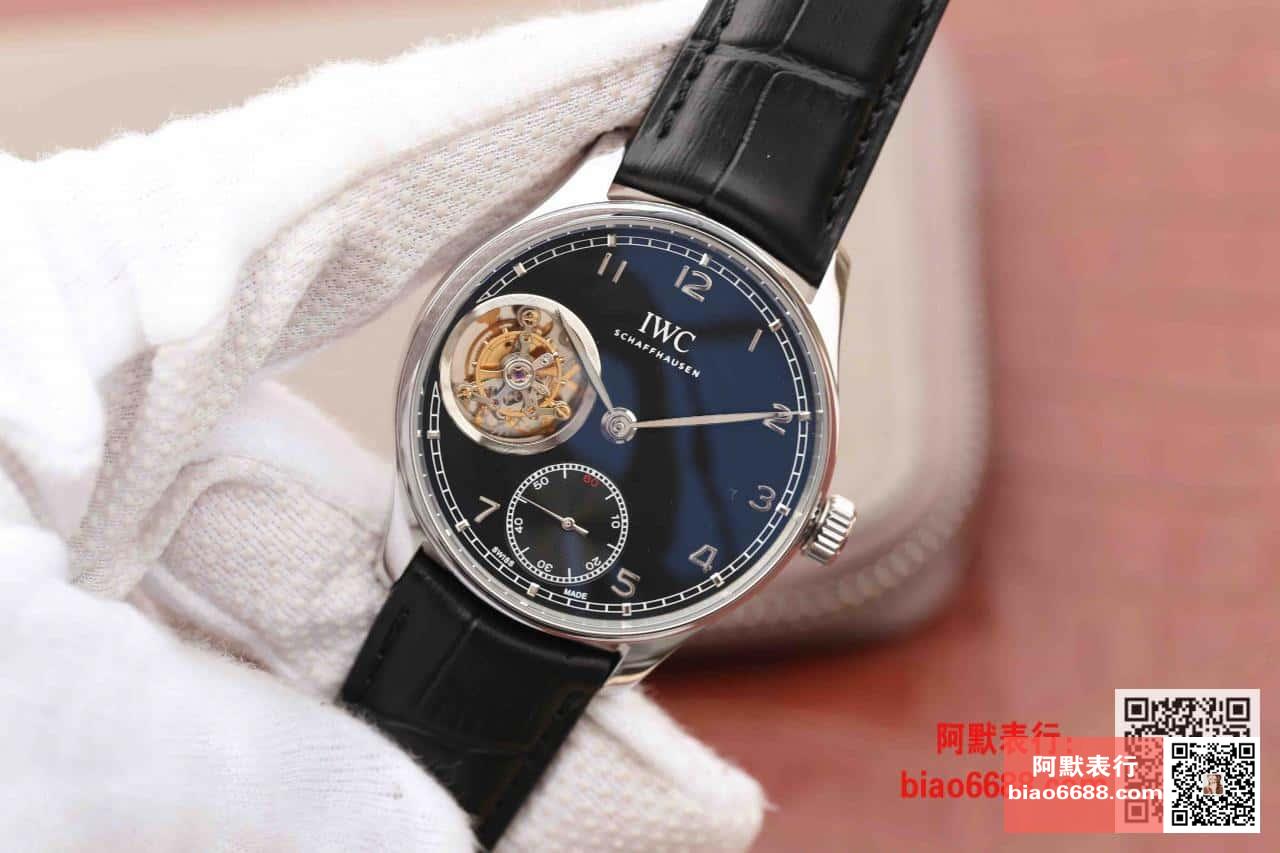 포르투기저 투르비옹 오토매틱 스틸 블랙 다이얼 레더 스트랩 / AZ IW546302 / 42mm / 크기 42mm Cal.5255 무브먼트