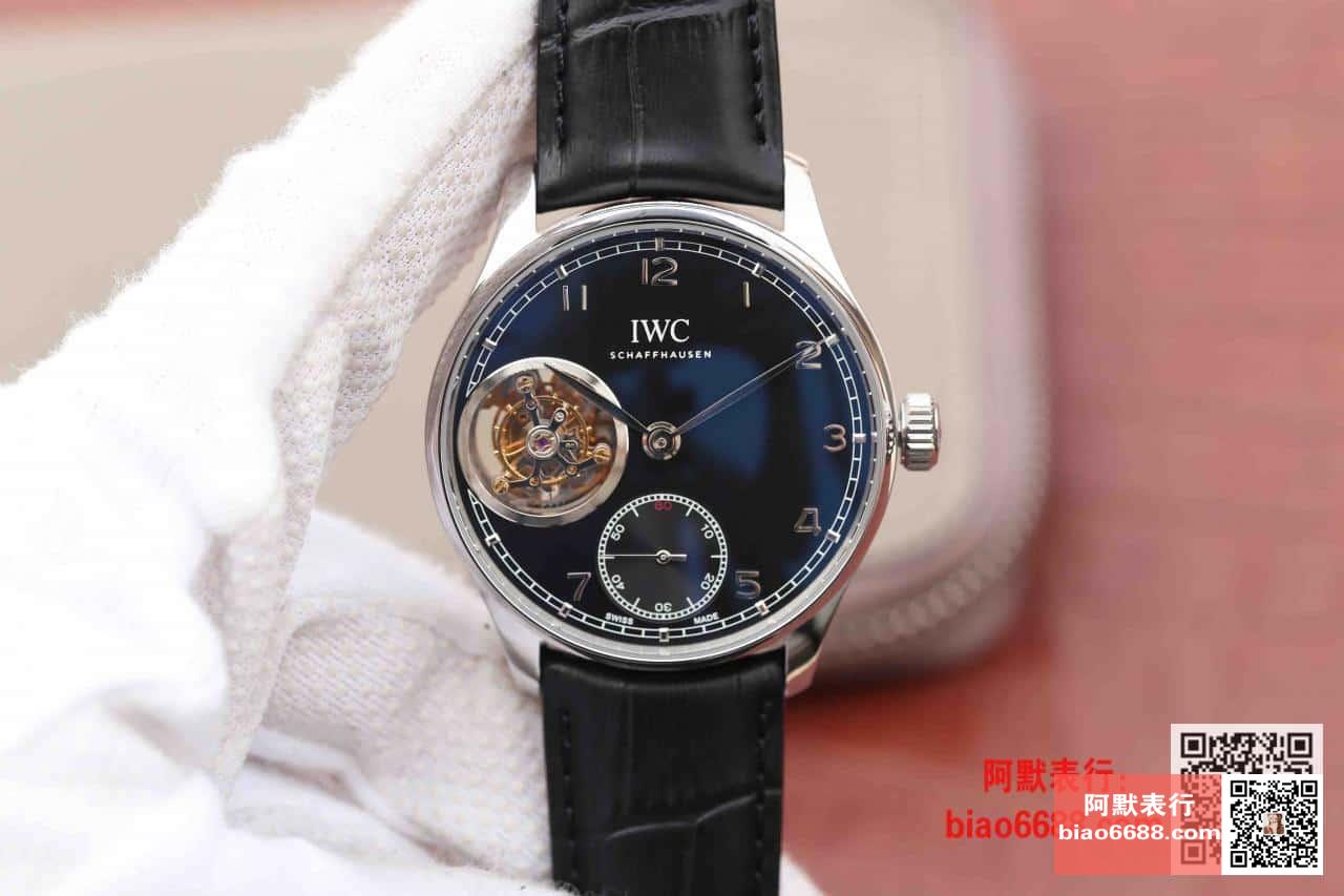 포르투기저 투르비옹 오토매틱 스틸 블랙 다이얼 레더 스트랩 / AZ IW546302 / 42mm / 크기 42mm Cal.5255 무브먼트
