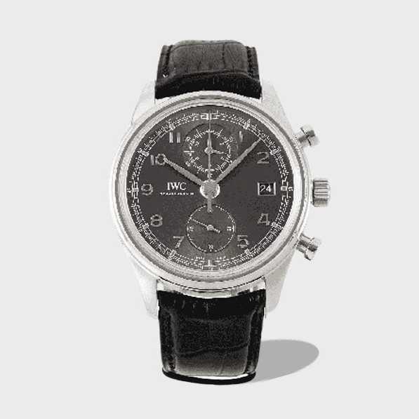 포르투기저 다빈치 크로노그래프 클래식 블랙 다이얼 레더 스트랩 / APS IW390404 / 44mm / Cal.89361 크로노그래프 기계식 무브먼트, 두께 16.5mm