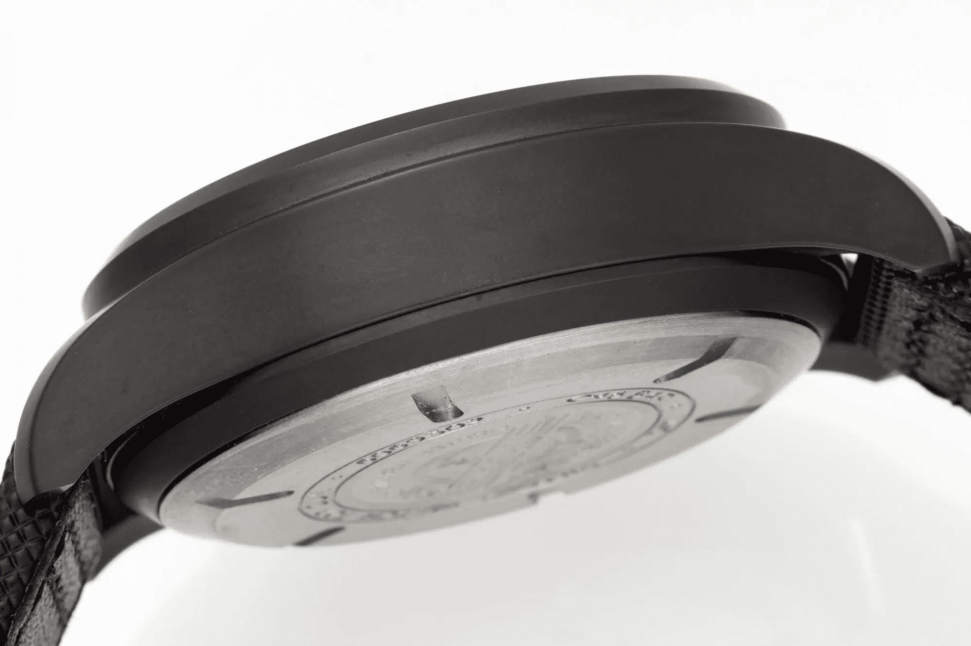 파일럿 플라이백 크로노그래프 블랙 다이얼 나일론 스트랩 / APS IW389001 / 44mm / 오리지널 Cal89361 무브먼트, 두께 16.5mm