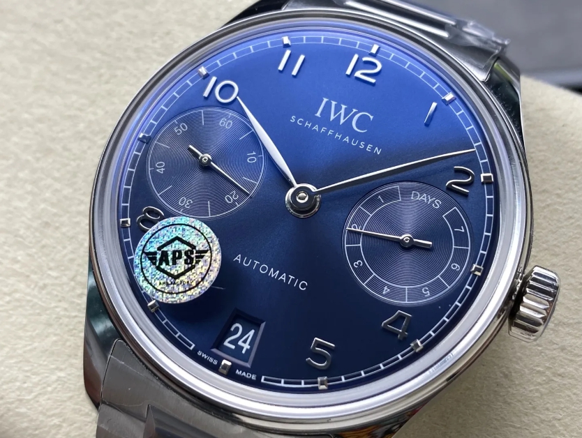 포르투기저 세븐데이즈 화이트골드 블루 다이얼 SS 브레이슬릿 / APS IW501704 / 42mm / 아시아 맞춤형 52010 자동 무브먼트,정품 무브먼트와 동일한 기능
