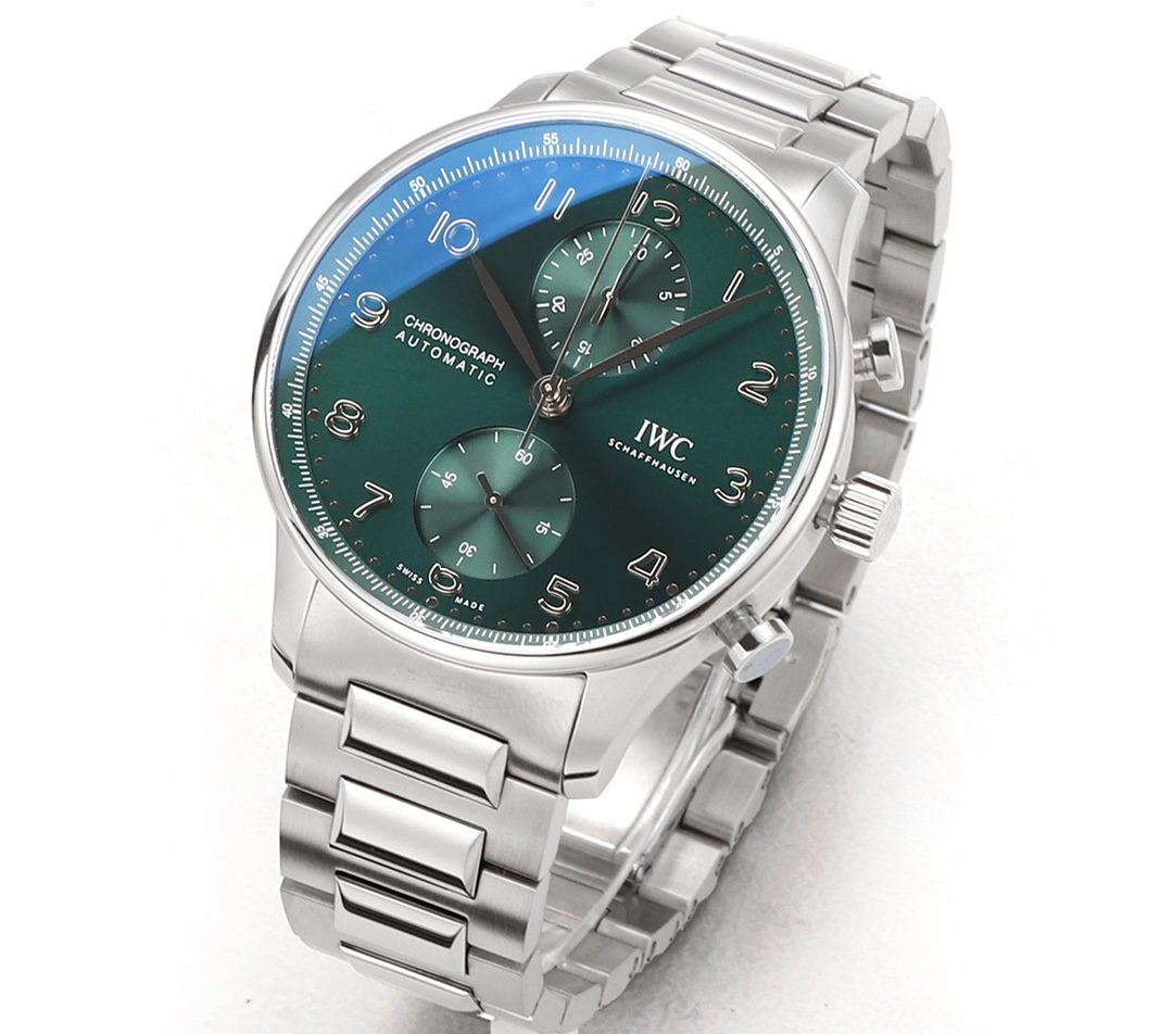 포르투기저 크로노그래프 그린 다이얼 스틸 SS 브레이슬릿 / V6S IW371615 / 40mm / 크기 40mm Cal.7750 무브