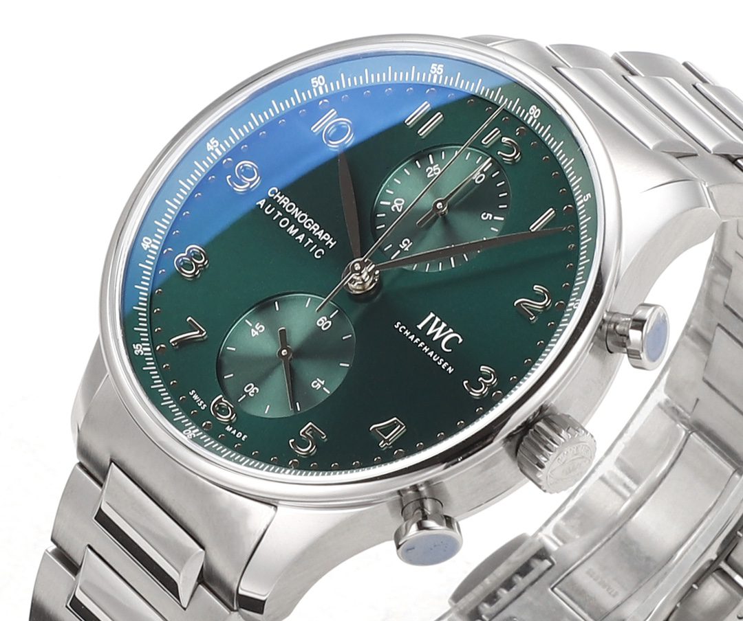 포르투기저 크로노그래프 그린 다이얼 스틸 SS 브레이슬릿 / V6S IW371615 / 40mm / 크기 40mm Cal.7750 무브