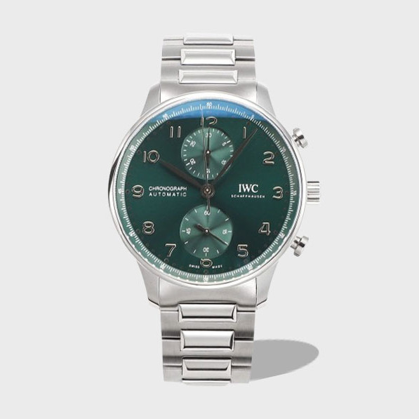포르투기저 크로노그래프 그린 다이얼 스틸 SS 브레이슬릿 / V6S IW371615 / 40mm / 크기 40mm Cal.7750 무브