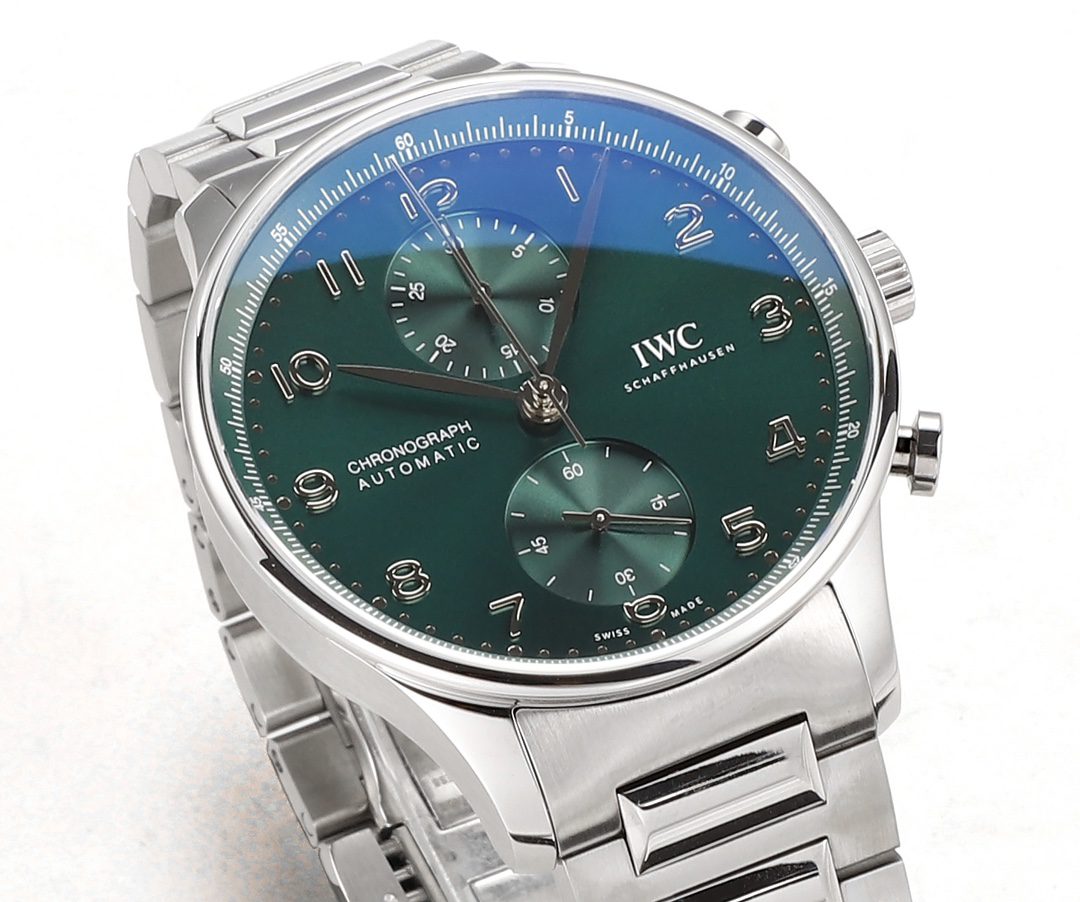 포르투기저 크로노그래프 그린 다이얼 스틸 SS 브레이슬릿 / V6S IW371615 / 40mm / 크기 40mm Cal.7750 무브