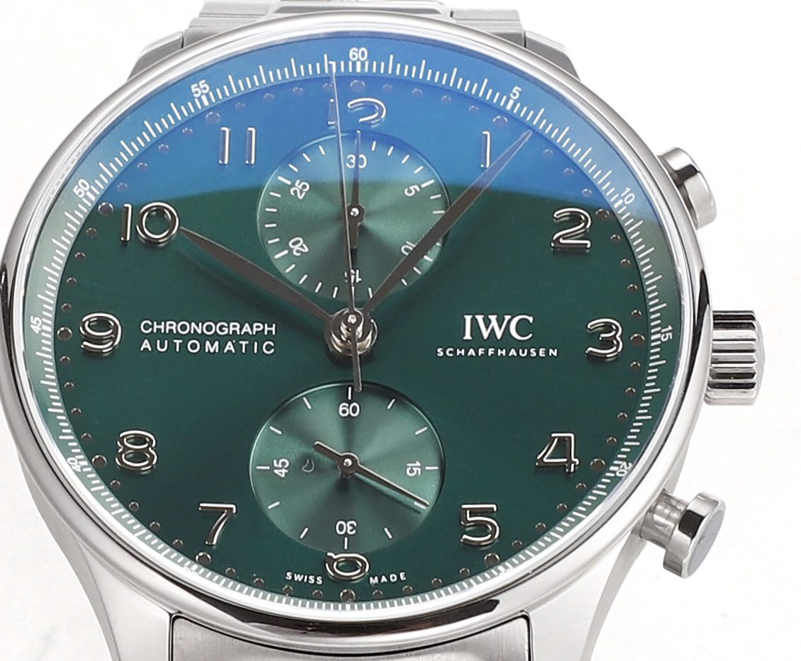 포르투기저 크로노그래프 그린 다이얼 스틸 SS 브레이슬릿 / V6S IW371615 / 40mm / 크기 40mm Cal.7750 무브
