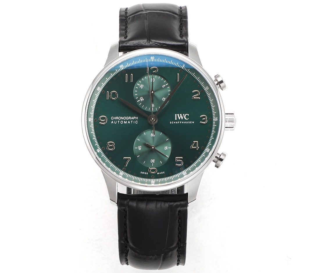 포르투기저 크로노그래프 그린 다이얼 레더 스트랩 / V6S IW371615 / 40mm / 크기 40mm Cal.7750 무브
