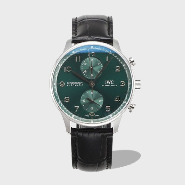 포르투기저 크로노그래프 그린 다이얼 레더 스트랩 / V6S IW371615 / 40mm / 크기 40mm Cal.7750 무브