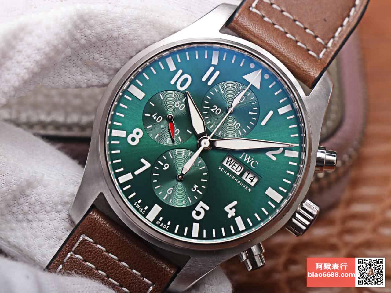 파일럿 크로노그래프 레이싱 그린 다이얼 레더 스트랩 / ZF IW377726 / 43mm / 크기 43mm 두께 15mm Cal.7750 무브