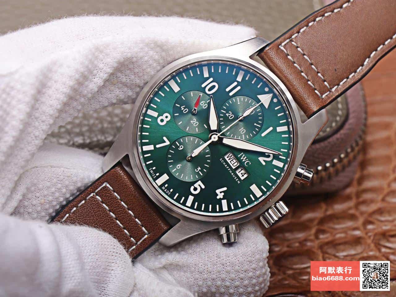 파일럿 크로노그래프 레이싱 그린 다이얼 레더 스트랩 / ZF IW377726 / 43mm / 크기 43mm 두께 15mm Cal.7750 무브