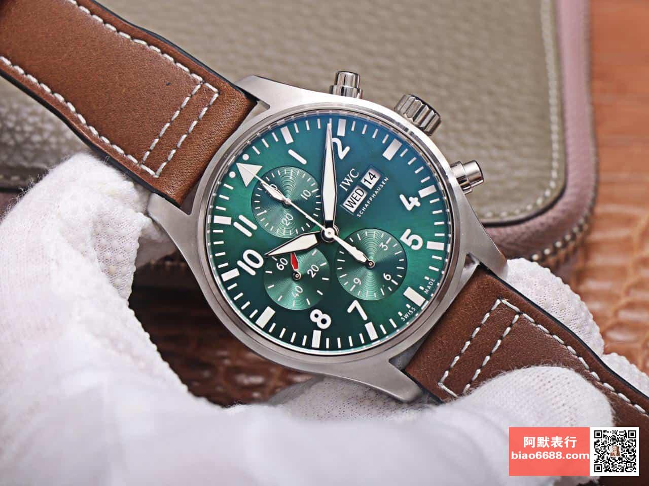 파일럿 크로노그래프 레이싱 그린 다이얼 레더 스트랩 / ZF IW377726 / 43mm / 크기 43mm 두께 15mm Cal.7750 무브