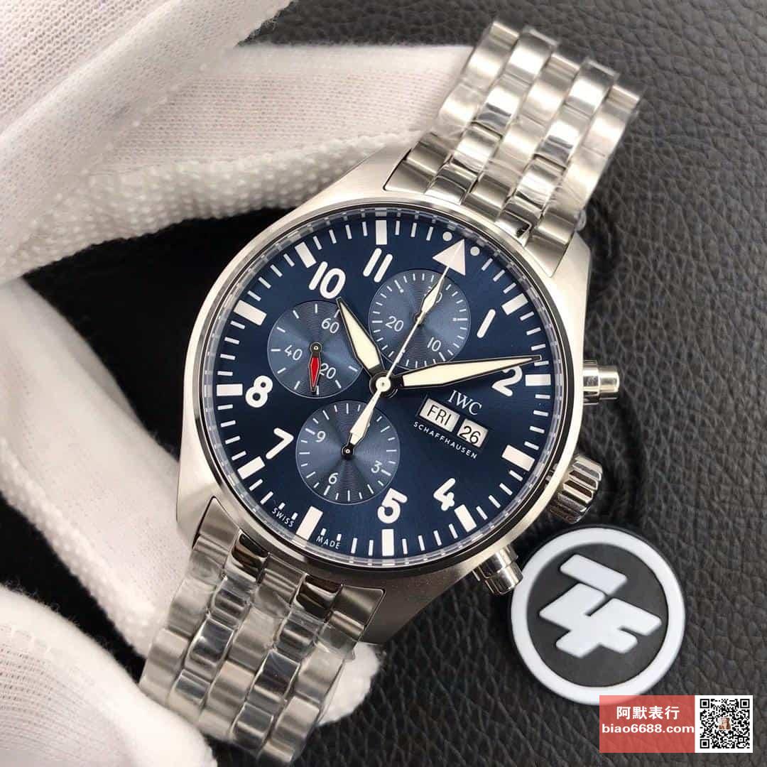 파일럿 크로노그래프 어린왕자 에디션 스틸 블루 다이얼 SS브레이슬릿 / ZF IW377717 / 43mm / 크기 43mm 두께 15mm Cal.7750 무브