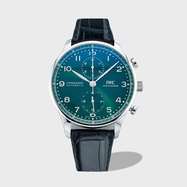 포르투기저 크로노그래프 스틸 그린 다이얼 레더 스트랩 / ZF IW371615 / 41mm / 크기 41mm 두께 13mm Cal.69355 무브