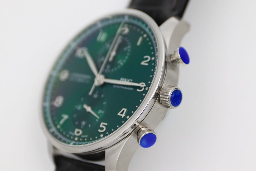 포르투기저 크로노그래프 스틸 그린 다이얼 레더 스트랩 / ZF IW371615 / 41mm / 크기 41mm 두께 13mm Cal.69355 무브