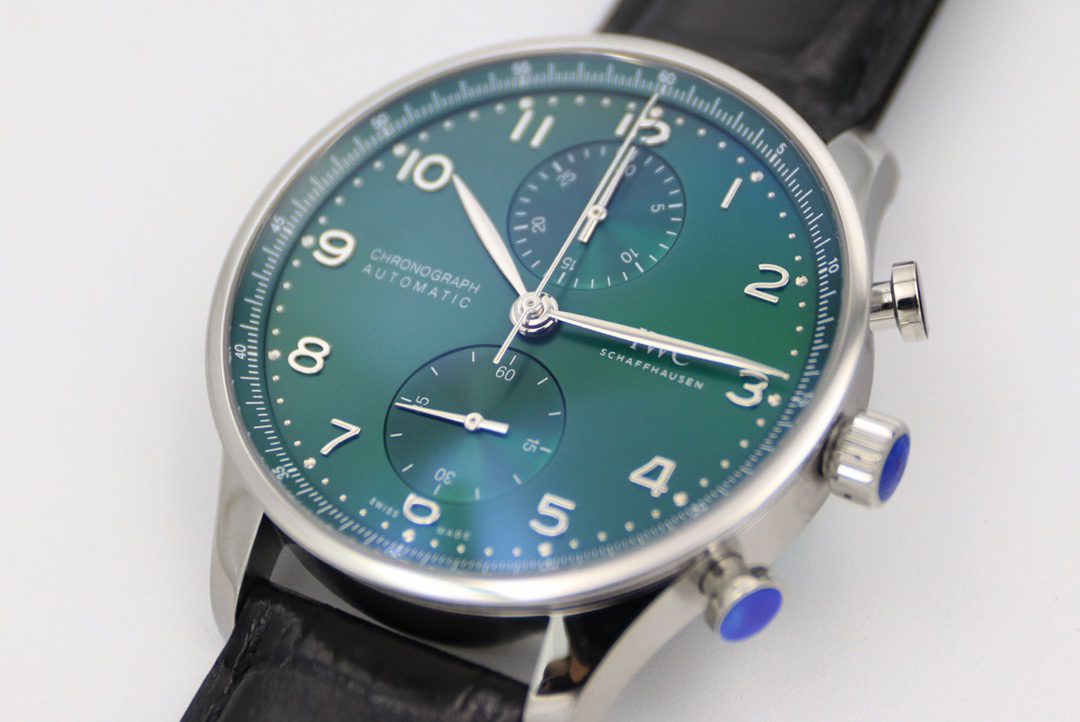 포르투기저 크로노그래프 스틸 그린 다이얼 레더 스트랩 / ZF IW371615 / 41mm / 크기 41mm 두께 13mm Cal.69355 무브