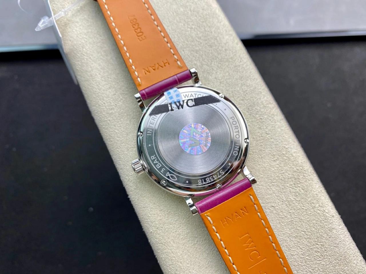 포르토피노 레이디 다이아베젤 실버 그레이 다이얼 레더 스트랩 / V7 IW458112 / 37mm / 크기 37mm Cal.2892 무브