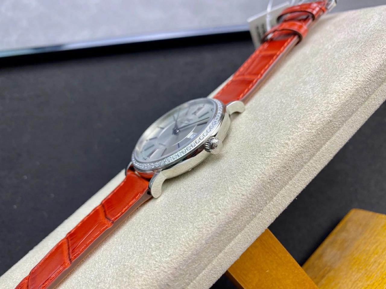 포르토피노 레이디 다이아베젤 실버 그레이/블랙 다이얼 레더 스트랩 / V7 IW458109 / 37mm / 크기 37mm Cal.2892 무브