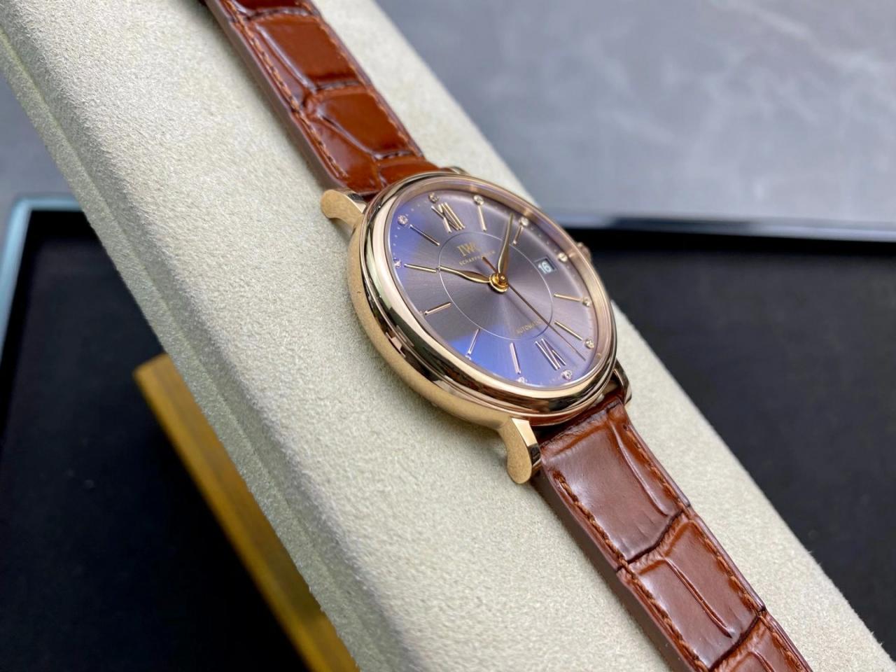 포르토피노 레이디 로즈골드 퍼플 다이얼 레더 스트랩 / V7 IW458116 / 37mm / 크기 37mm Cal.2892 무브