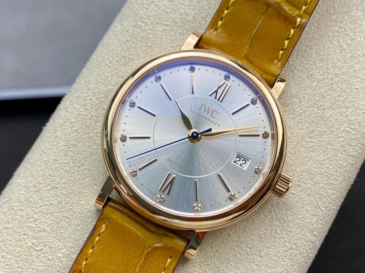 포르토피노 레이디 로즈골드 그레이 다이얼 레더 스트랩 / V7 IW458116 / 37mm / 크기 37mm Cal.2892 무브
