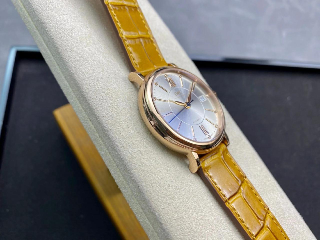 포르토피노 레이디 로즈골드 그레이 다이얼 레더 스트랩 / V7 IW458116 / 37mm / 크기 37mm Cal.2892 무브
