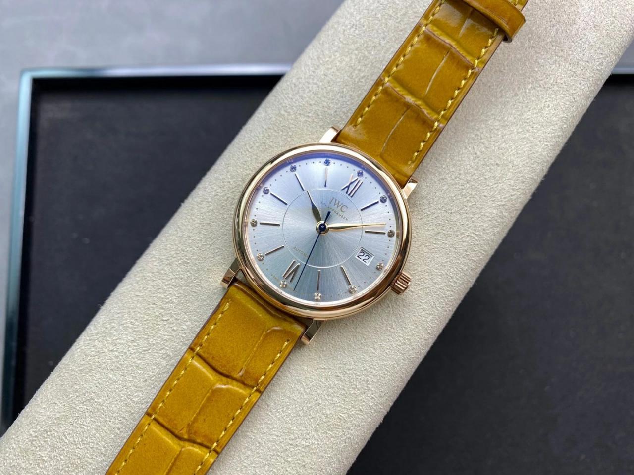 포르토피노 레이디 로즈골드 그레이 다이얼 레더 스트랩 / V7 IW458116 / 37mm / 크기 37mm Cal.2892 무브