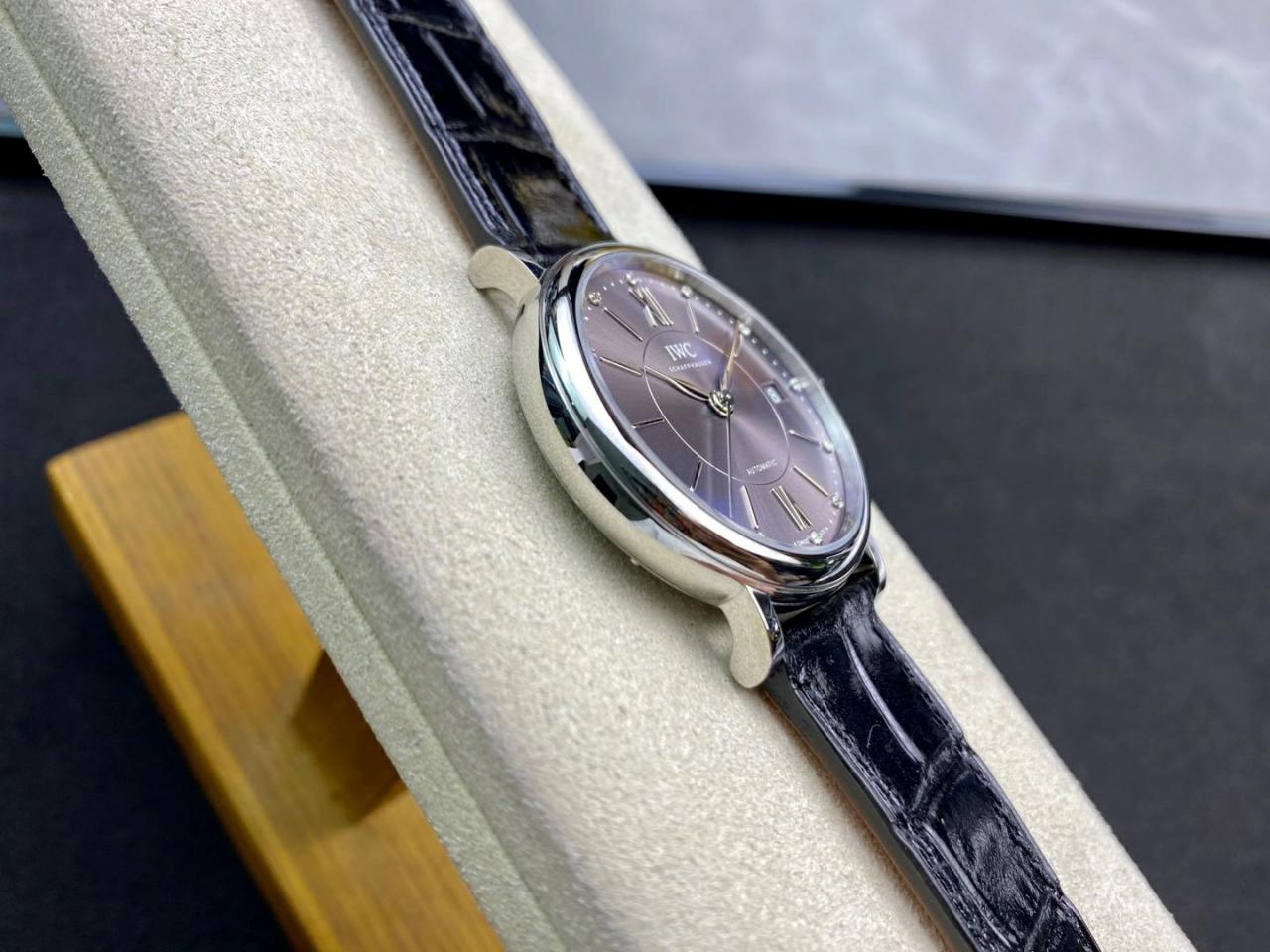 포르토피노 레이디 실버 퍼플 다이얼 레더 스트랩 / V7 IW458102 / 37mm / 크기 37mm Cal.2892 무브