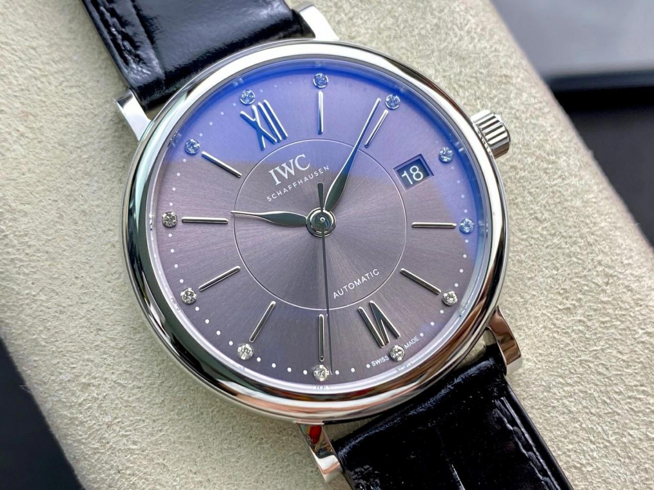 포르토피노 레이디 실버 퍼플 다이얼 레더 스트랩 / V7 IW458102 / 37mm / 크기 37mm Cal.2892 무브