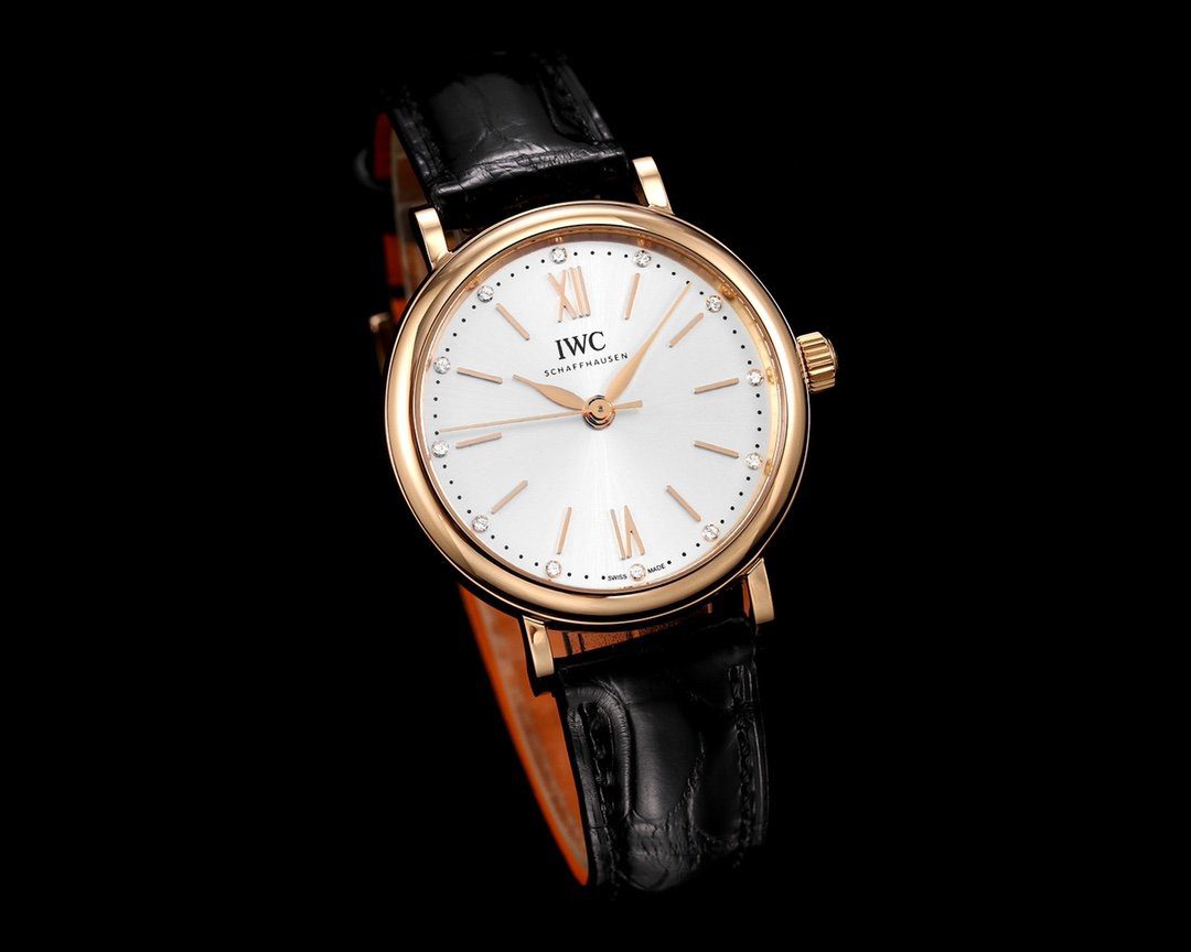 포르토피노 레이디 로즈골드 화이트 다이얼 레더스트랩 / NR IW357401 / 34mm / 크기 34mm Cal.2892 무브