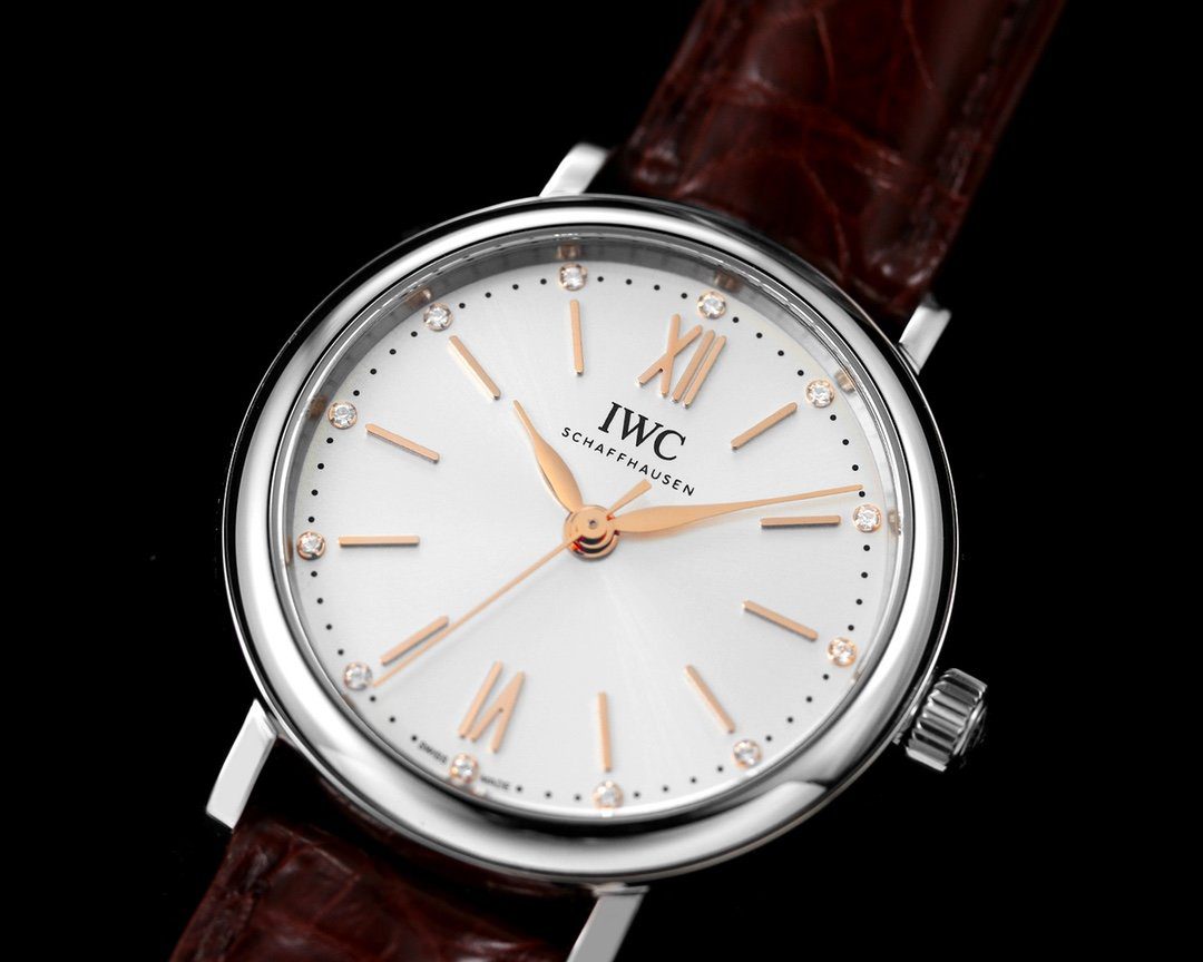 포르토피노 레이디 실버 화이트 다이얼 레더 스트랩 / NR IW357403 / 34mm / 크기 34mm Cal.2892 무브