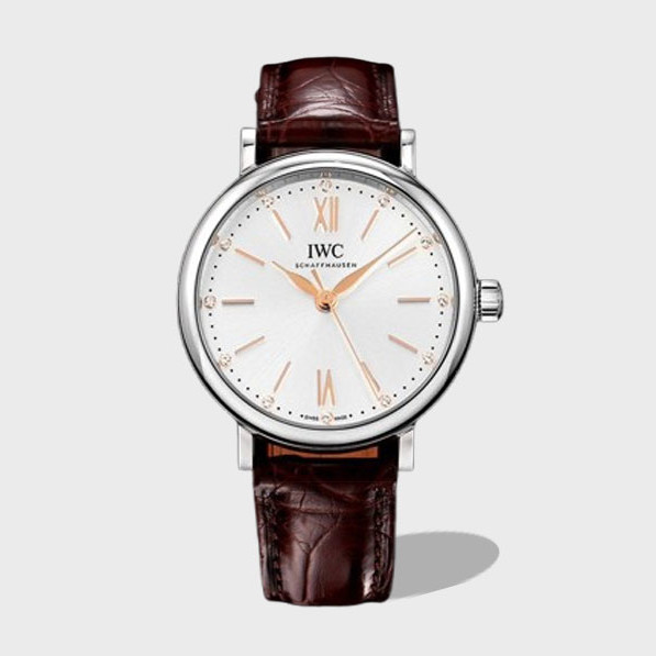 포르토피노 레이디 실버 화이트 다이얼 레더 스트랩 / NR IW357403 / 34mm / 크기 34mm Cal.2892 무브