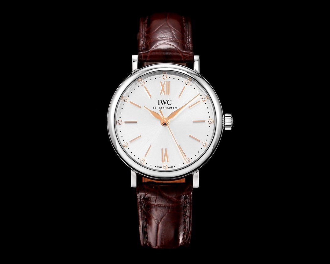 포르토피노 레이디 실버 화이트 다이얼 레더 스트랩 / NR IW357403 / 34mm / 크기 34mm Cal.2892 무브