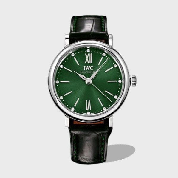 포르토피노 레이디 실버 그린 다이얼 레더 스트랩 / NR IW357405 / 34mm / 크기 34mm Cal.2892 무브