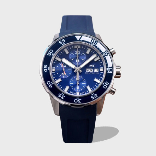 아쿠아타이머 마린 크로노그래프 블루 다이얼 44mm 러버 스트랩 / IWS IW376711 / 44mm / 크기 44mm Cal.7750 무브