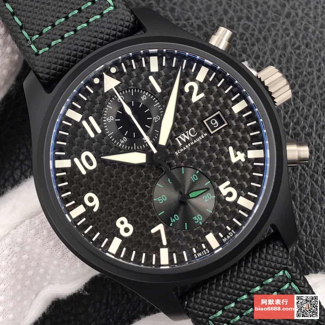 파일럿 탑건 크로노그래프 메르세데스 AMG 페트로나스 팀 스페셜 에디션 러버 스트랩 / YL IW389005 / 44.5mm / 크기 44.5mm Cal.7750 무브