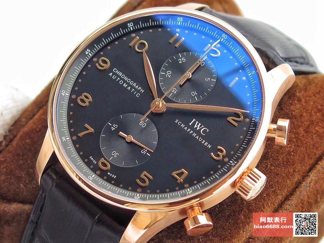 포르투기저 크로노그래프 로즈골드 블랙 다이얼 레더 스트랩 / ZF IW371482 / 41mm / 크기 41mm 두께 12.5mm Cal.7750 무브