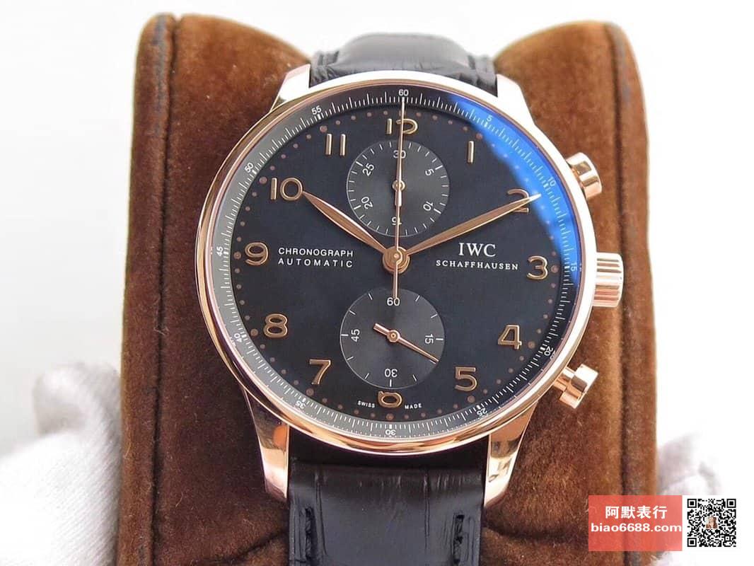 포르투기저 크로노그래프 로즈골드 블랙 다이얼 레더 스트랩 / ZF IW371482 / 41mm / 크기 41mm 두께 12.5mm Cal.7750 무브